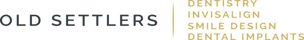 Gold Settlers dental practice logo featuring services: dentistry, invisalign, smile design, dentures, implants.