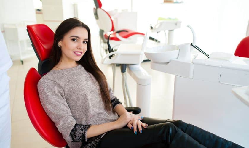 Patient having cosmetic dentistry treatment